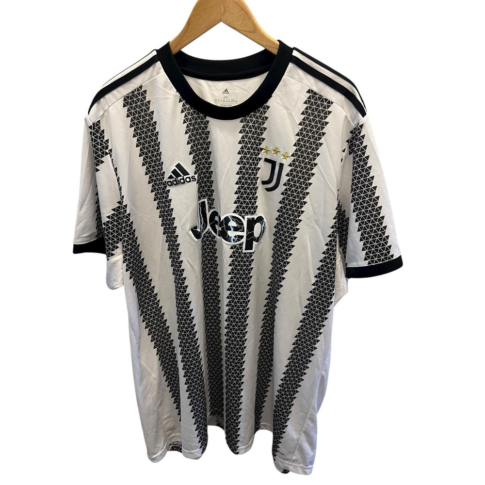 Juventus 2022 Home Adidas Jeep Jersey Soccer Vlahovic #7 Men's Size 3XL H38907